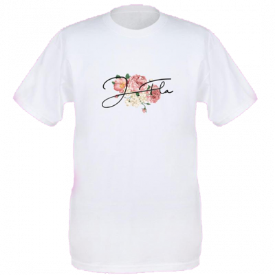 Floral T-Shirt (Unisex, White)